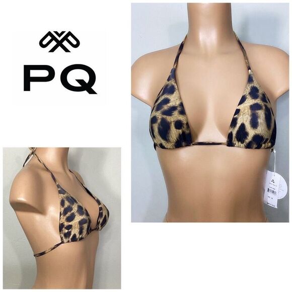 New. Pilyq cheetah bikini top. Small - Picture 1 of 6